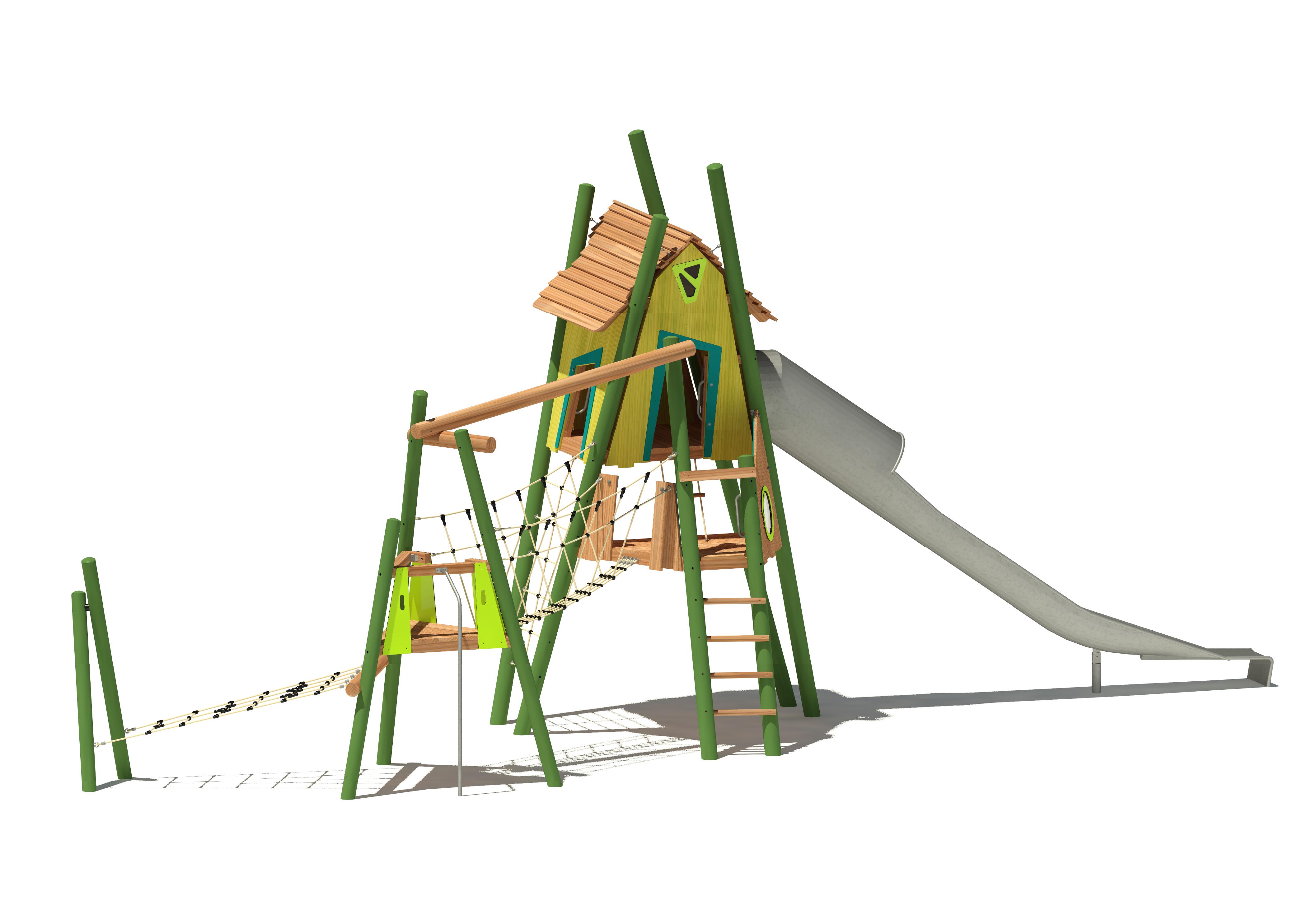 Baumann ＆ Baumann　Spiel Raume Baumann+Trapp Spielhaus „Waldhütte“ kaufen - Sport-Thieme